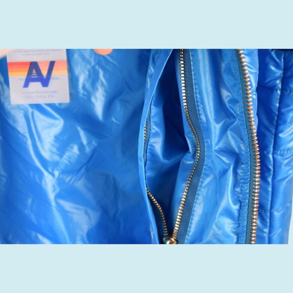 Aviator Nation 5-Stripe Vest Women's Large Glossy Blue Full Zip Sunburst $398 - Picture 14 of 16